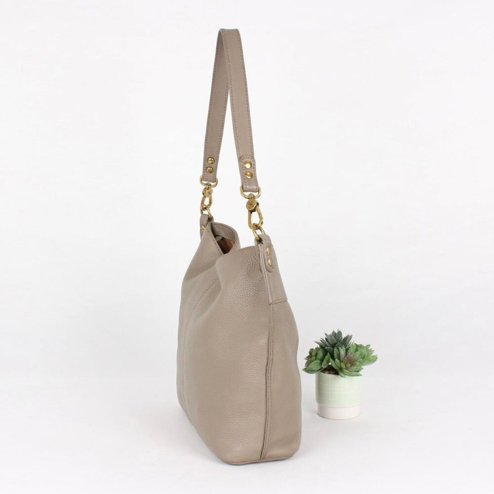 Hobo Pier Pebbled Leather Taupe Convertible Shoulder Bag - Picture 6 of 10